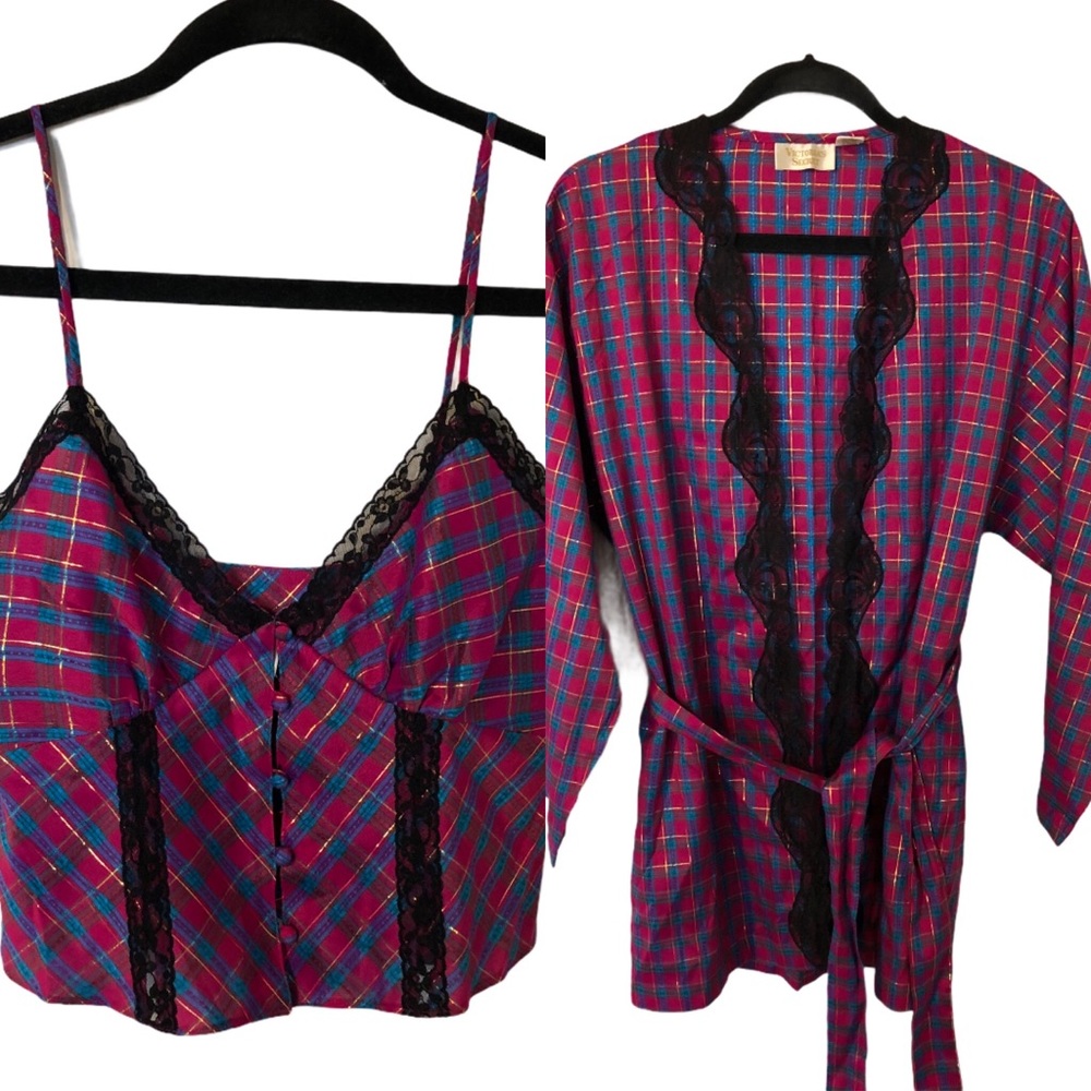Vintage Victoria’s Secret plaid camisole & robe